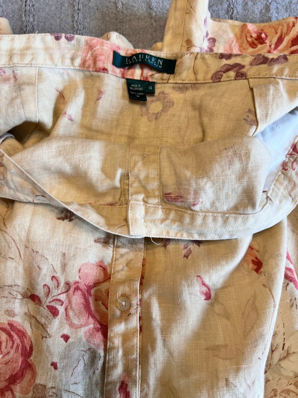 Ralph Lauren Cream Midi Skirt with Pink Floral Print - Picture 5 of 5